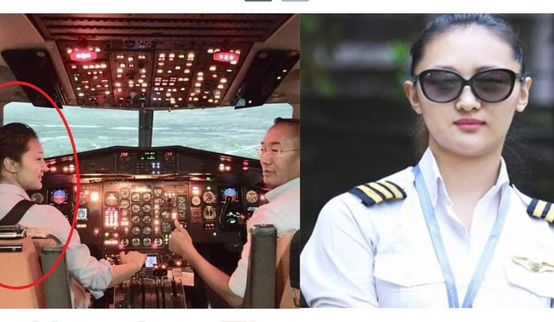 Who is the female co-pilot with Captain Angelu Sherpa saved the lives of 77 people ?